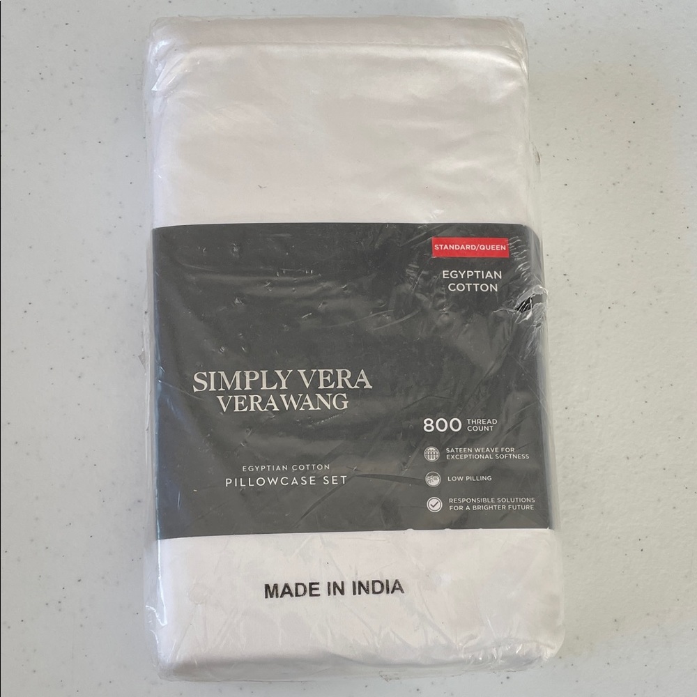 Simply Vera Vera Wang 800 TC Egyptian Cotton Pillowcase Standard Pair in White